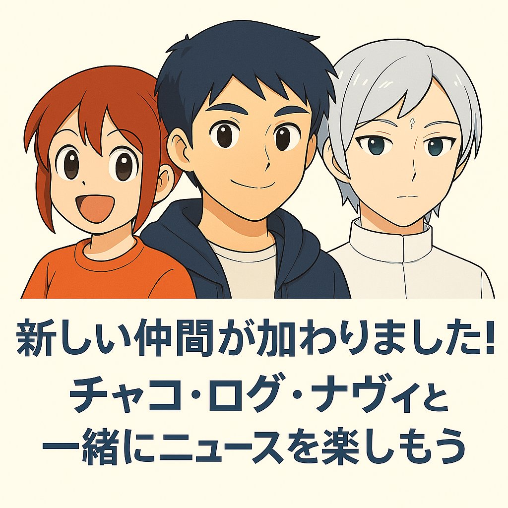 新しい仲間が加わりました！チャコ・ログ・ナヴィと一緒にニュースを楽しもう